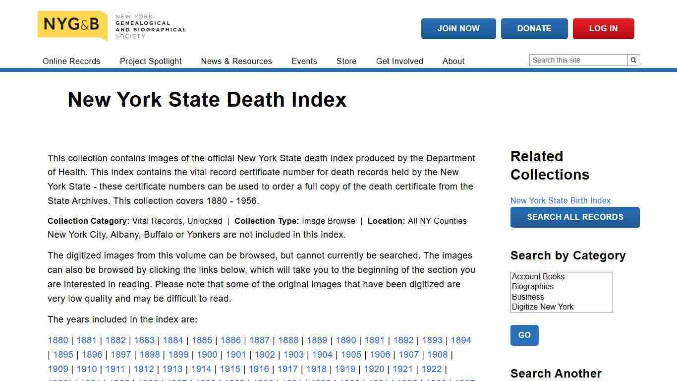 New York State Death Index | New York Genealogical & Biographical Society